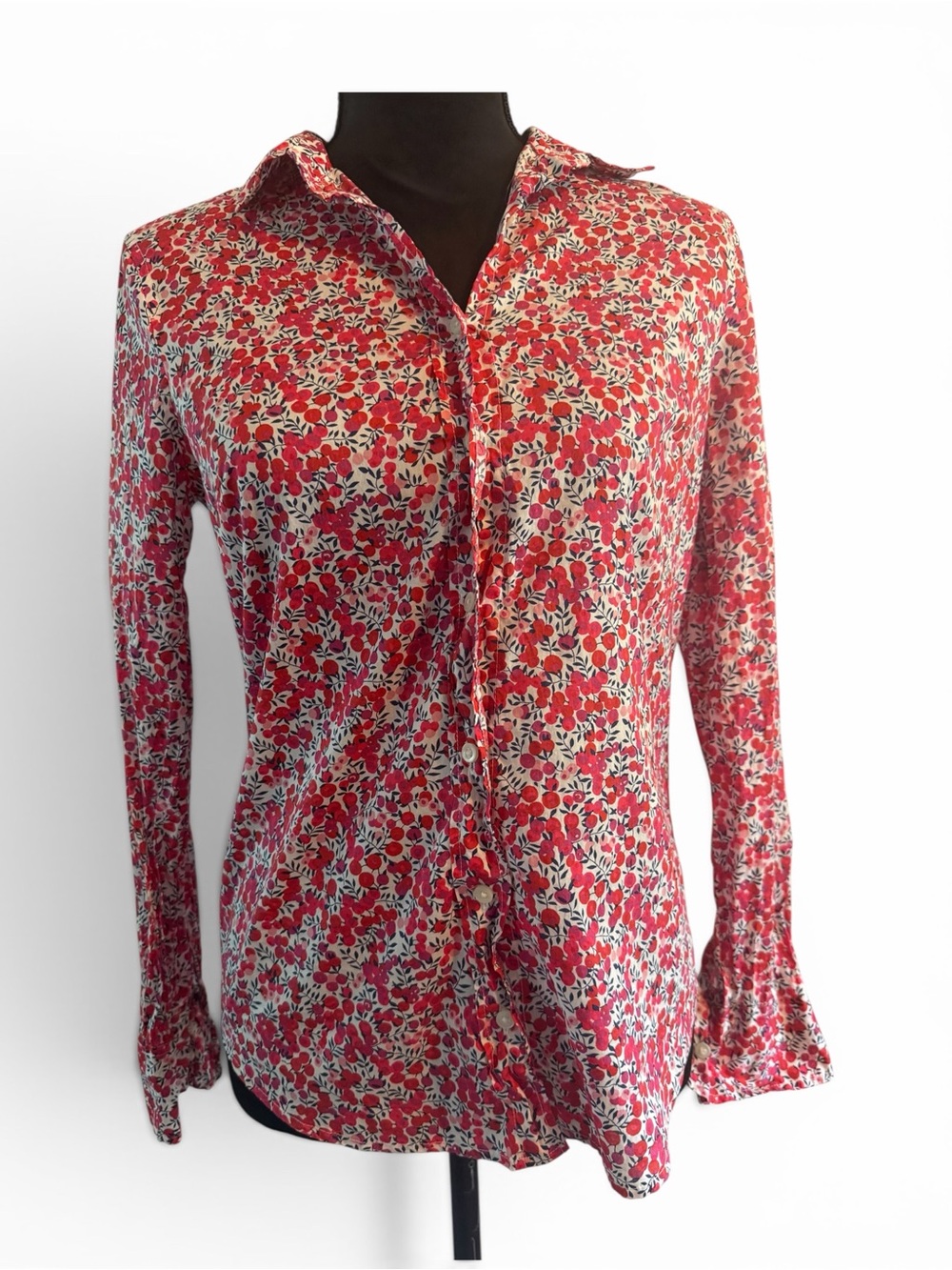 J. Crew Made With Liberty Fabric Floral Button-Down Shirt Paisley Size 2